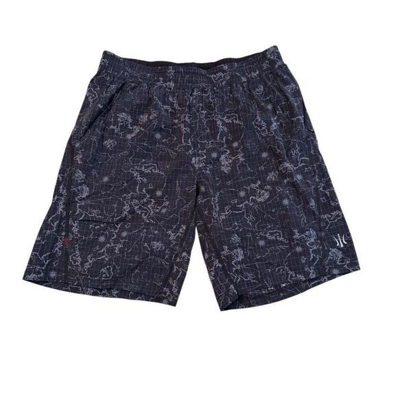 Rhone Mens Performance Gym Shorts Size Medium Constellation Grid Pattern Gray - Picture 1 of 11